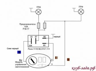 Как подключить противотуманки на калине своими руками?