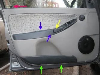 Как снять обшивку передней двери на калине?