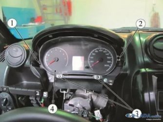 Как снять щиток приборов на гранте?