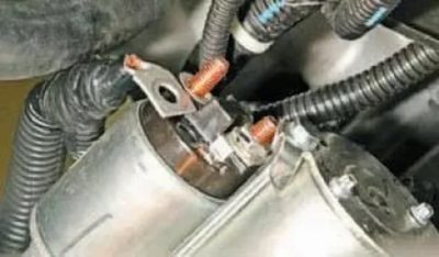 Как снять стартер на шевроле ланос?