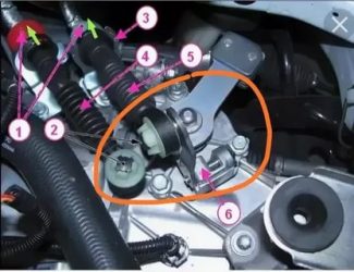 Как снять тросики переключения передач на гранте?