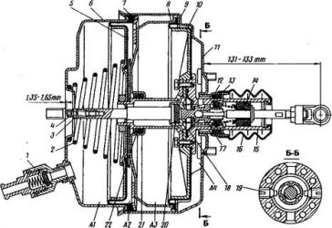 Регулировка штока вакуумного усилителя тормозов газель